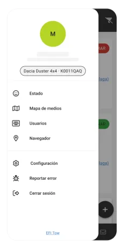 Mobile using EFI Tow app